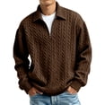 thumbnail image 2 of Men's Quarter Zip Long Sleeve Shirts Cable Knit Mock Neck Polo Sweater Casual Pullover Sweater, 2 of 5
