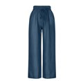 thumbnail image 6 of YYDGH Womens Stretchy High Waisted Jeans Casual Loose Fit Drawstring Wide Leg Denim Pants Trousers with Pockets, 6 of 8