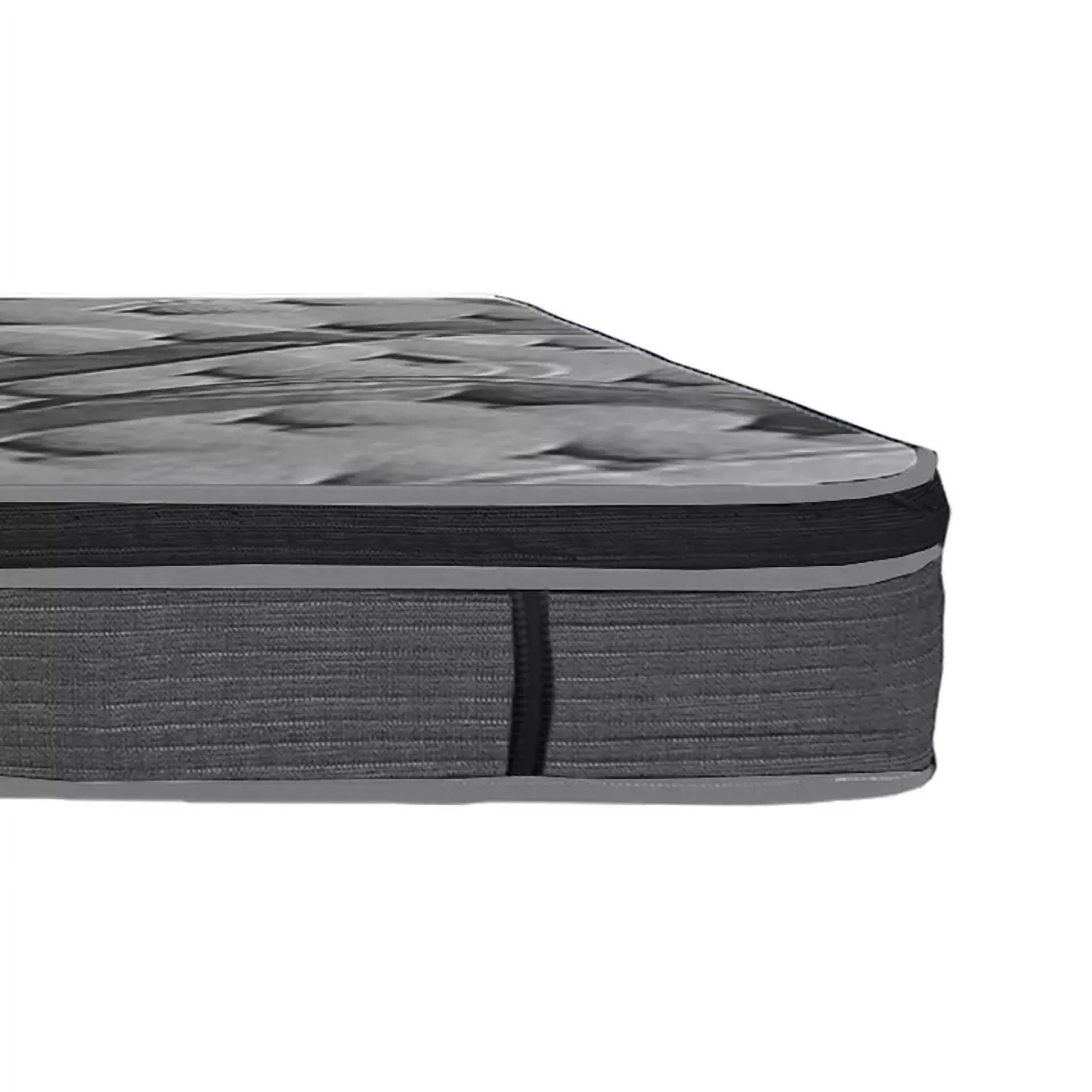 14 in. California King Size Hybrid Mattress in a Box, Euro Top Memory Foam and Pocket Spring Mattress, Gray