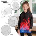 thumbnail image 6 of Psesaysky Red Blue Flame Print Long Hoodie Sweatshirts for Girls - Soft Long Sleeve Pullover Hoodie Dress Stylish Fall Winter Shirt for 7-8 Years, 6 of 7
