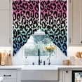 thumbnail image 4 of Animal Gradient Swag Valances for Windows 2 Pack Leopard Print Swag Kitchen Curtains 63 Inches Long Rod Pocket Short Window Treatment for Kitchen Bathroom 36"x63", 4 of 8