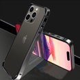 thumbnail image 2 of Compatible with iPhone 14 Pro Max Bumper Case Aluminum Metal Frame Edge Silicone Protective Ultra Thin Slim Lightweight Luxury Protection Shockproof Cover for Women Girls Man-Black, 2 of 10