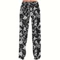 thumbnail image 5 of Olyvenn Women's Elastic High Waist Trendy Floral Printed Short Pants Summer Lightweight Wide Leg Flowy Soft Comfy Plus Size Trousers Multicolor 4-6, 5 of 6