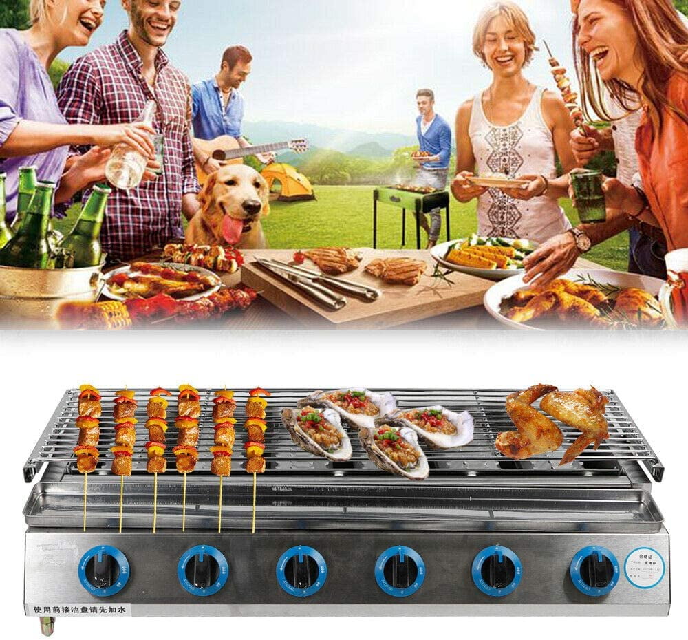 TFCFL Gas BBQ Grill,with 6 Burner Gas Barbecue Grill,for Outdoor BBQ