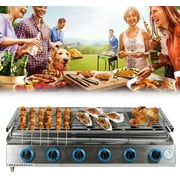 TFCFL Gas BBQ Grill,with 6 Burner Gas Barbecue Grill,for Outdoor BBQ Gas Grill, Patio, Backyard Outside Cooking(2800PA)