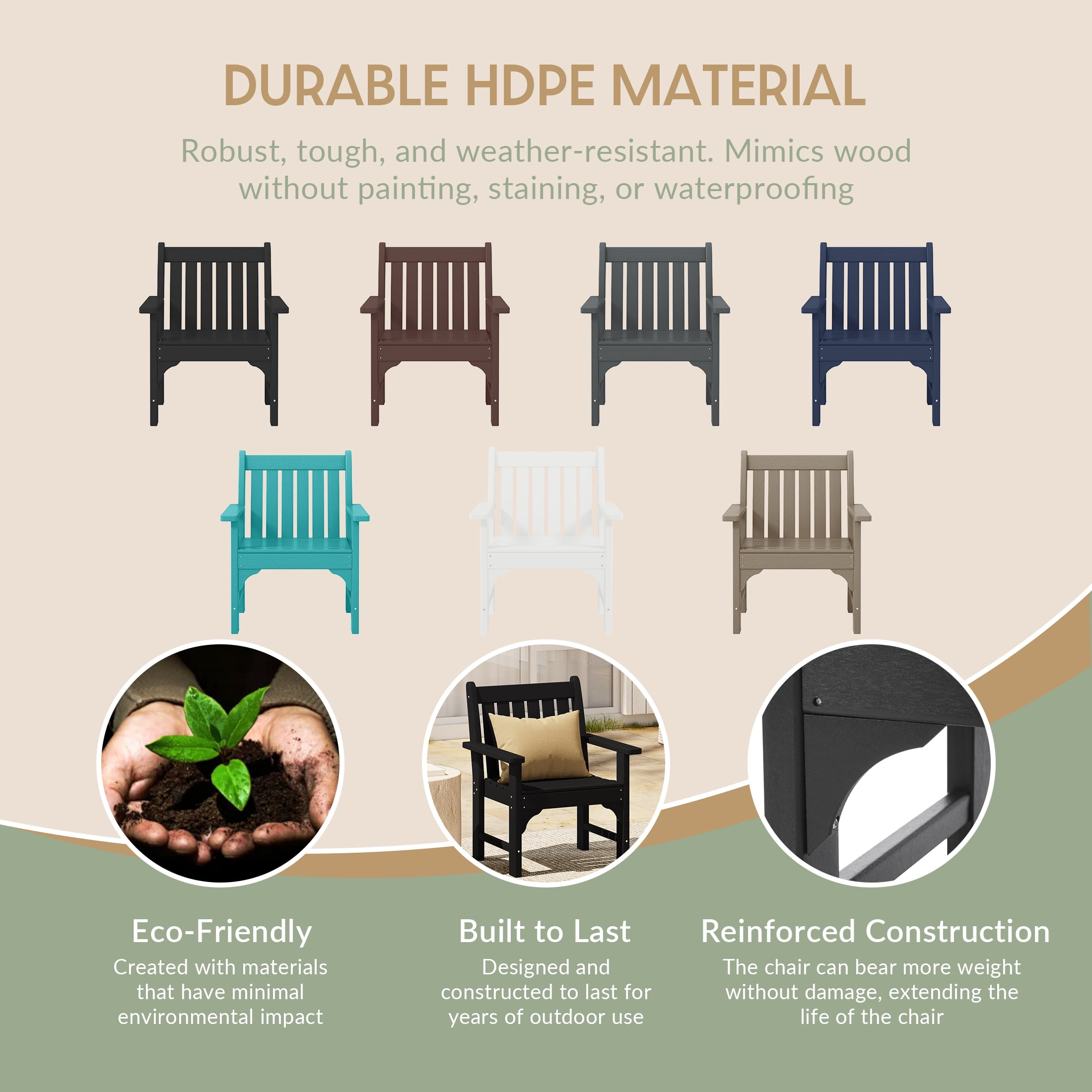 WestinTrends Malibu Outdoor Patio HDPE Adirondack Dining Arm Chairs (Set of 2), Black