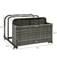 thumbnail image 4 of Dextrus Outdoor Wicker Patio Poolside Float Storage Basket, PE Rattan Outdoor Pool Caddy with Rolling Wheels,Gray, 4 of 5