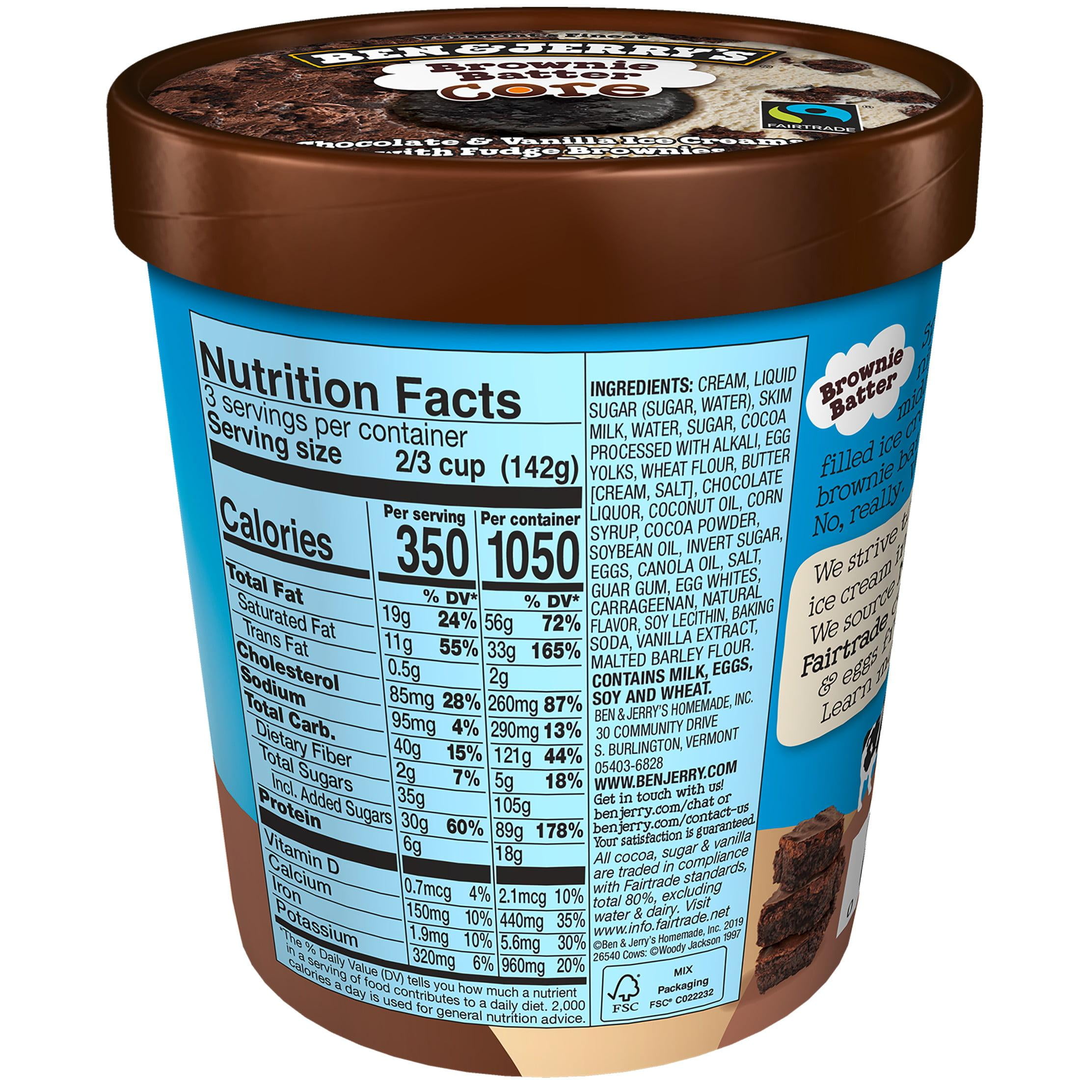 Ben & Jerry's Brownie Batter Chocolate & Vanilla Ice Cream Pint, 16 fl oz