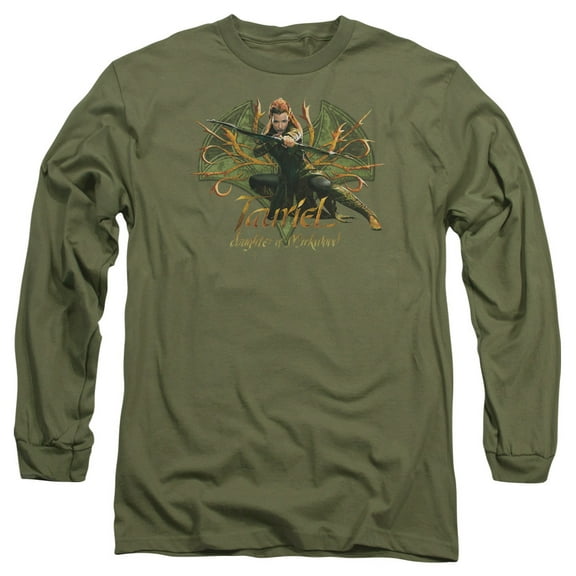 Hobbit Tauriel Long Sleeve Adult 18/1 T-Shirt -Military Green