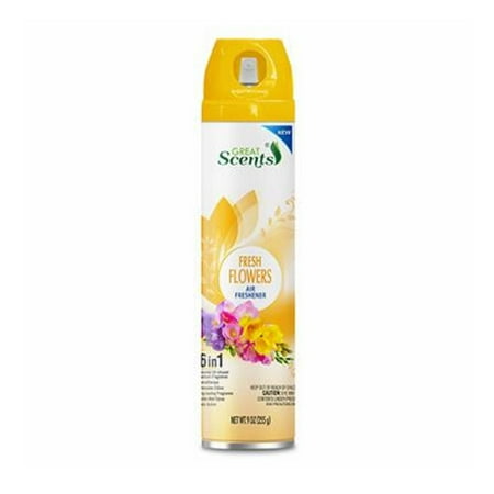 Great Scents 90560-12 Air Freshener, Fresh Flowers, 9-oz. Aerosol - Quantity 12