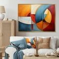 thumbnail image 1 of Designart Cubism Oversized framed wall art decor, Cubism framed wall Art, Geometric Forms in Cubism I , Teal Modern Gold framed wall art, 40x30 inches Gold Frame, 1 of 5