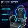 thumbnail image 4 of JONPONY Gaming Chair,Racing Style RGB LED Lights,Ergonomic Video Game Chair with Footrest and Lumbar Support ,High Back Reclining Computer Chair for Adults (Black/Blue), 4 of 9