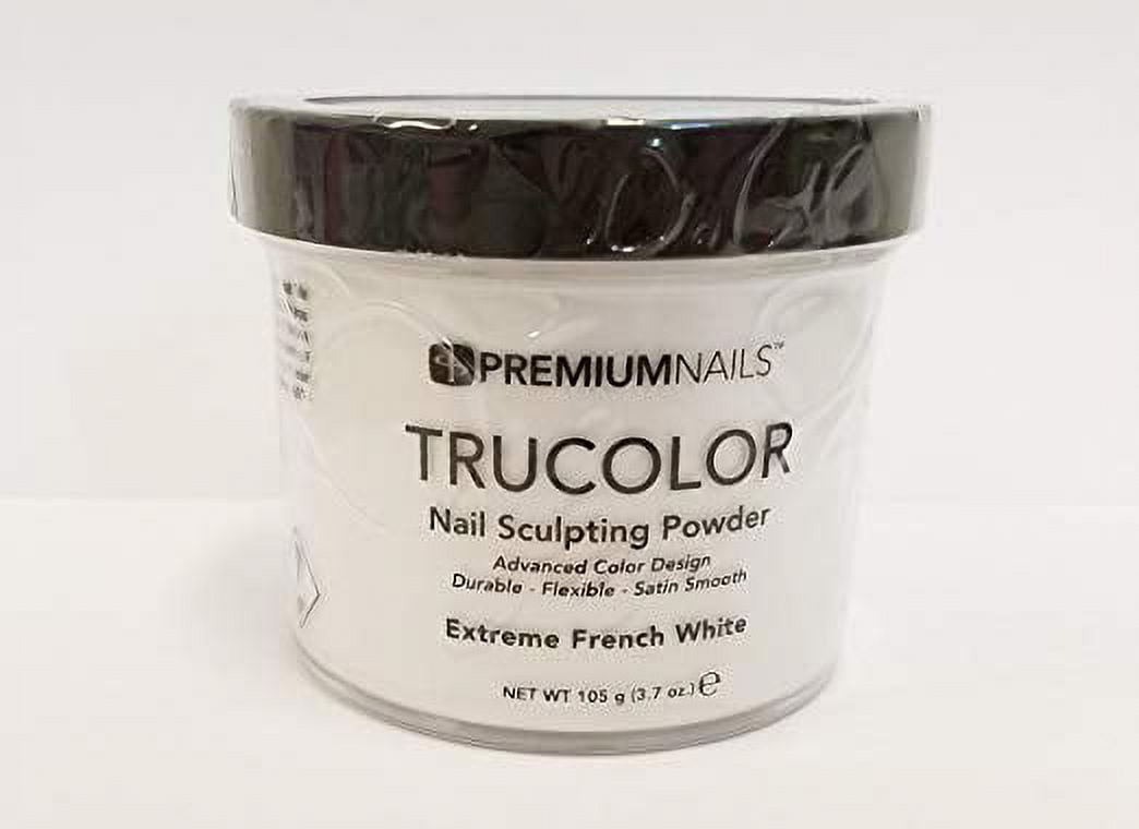 PREMIUM NAILS Trucolor Nail Color Powder 3.7 oz (105g) - Extreme French White