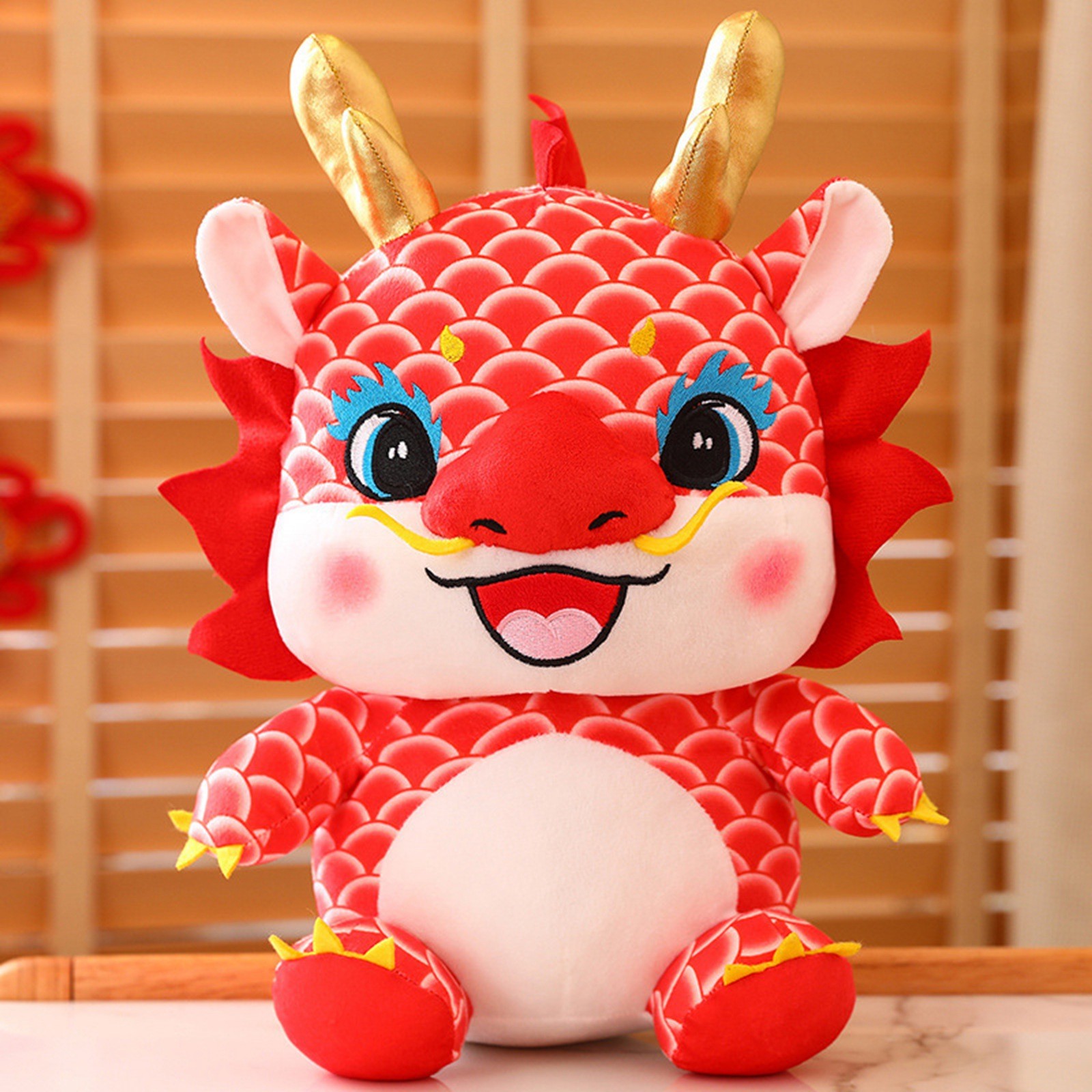 ZAROYEAX Baby Dragon Doll Sitting Dragon Year Mascot Plush Play Plush ...