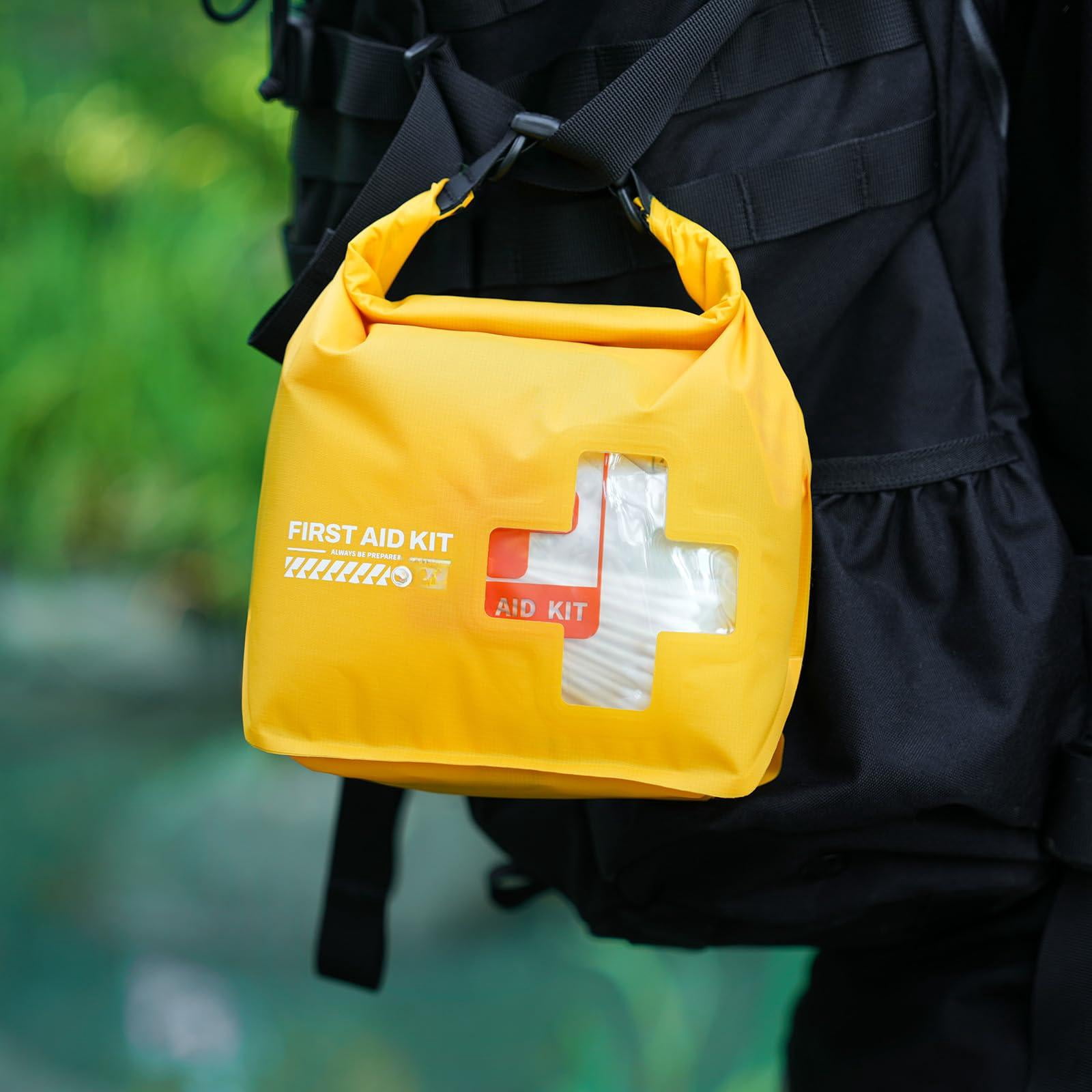 Waterproof Boat First Aid Kit  Lightweight Accessories Dry Bag Emergency Marine Supplies For Outdoor Kayak Fishing Floating Swimming Beach & Camping (yellow)