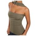 thumbnail image 2 of Women's Y2K Halter Tube Tops Summer Strapless Ruched Open Back Slim Fit Bandeau Tank Tops, 2 of 2
