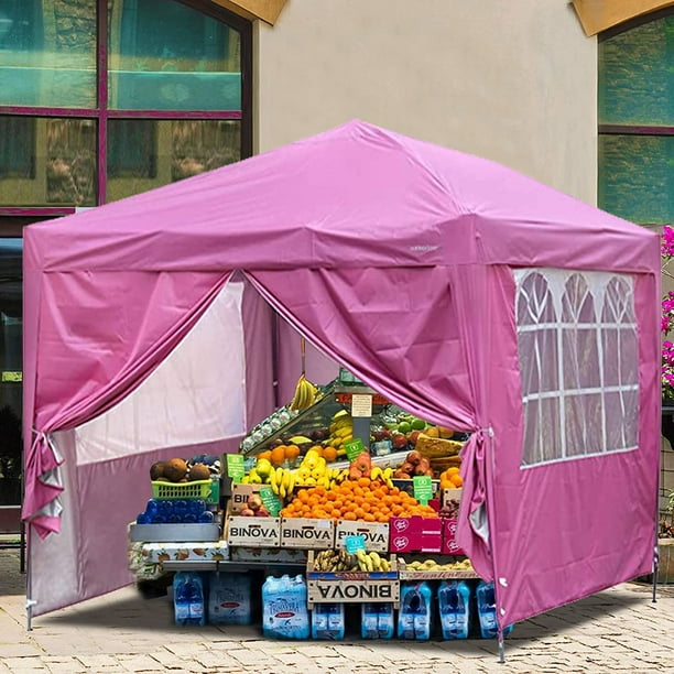 Onuunpy 10x10 Pop Up Canopy Tent With 4 Sidewalls - Waterproof Instant Shelter For Beach, Events, Outdoor