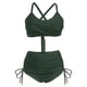 thumbnail image 4 of Conjunto de Bikini de Cintura Alta para las Mujeres Control Del Estómago Crisscross Corbata de Cuerda de Dos Piezas Traje de Baño con Almohadillas de Sujetador Extraíbles, Traje de Baño Sexy para la P, 4 of 5