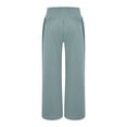 thumbnail image 4 of Blue Women's Casual Pants, Women Linen Palazzo Pants Wide Leg High Waist Summer Casual Boho Trousers Travel Vacation Outfits,Women's Casual Pants 3XL, 4 of 4