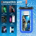 thumbnail image 2 of Universal Waterproof Phone Pouch with Lanyard,IPX8 Cellphone Dry Bag Waterproof Case Compatible with iPhone 14 13 12 11 Pro Max SE XS XR S10 S9 Note 20/10 Up to 8" -2 Pack,Purple+Blue, 2 of 5
