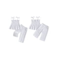 thumbnail image 2 of Loicainy Baby Girls Summer clothes 2-Piece Set, Bow Sling Ruffle Top  Waffle Pants Outfits, 95%Cotton Soft Set 6-9M-4-5T for Hot Days, 2 of 9