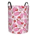 thumbnail image 2 of Balery Strawberry Popsicle Round Laundry Basket with Handles Waterproof Freestanding Laundry Hamper for Clothes Toys in the Dorm and Family-Small, 2 of 8