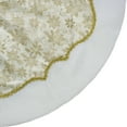 thumbnail image 2 of Northlight 48-Inch Gold Poinsettia Glitter Christmas Tree Skirt with a Velvet Border, 2 of 4