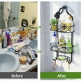 thumbnail image 2 of Hanging Shower Caddy Over Showerhead with Soap Holder and Hooks, 3-Shelf Bathroom Shower Organizer Storage Rack, 2 of 9