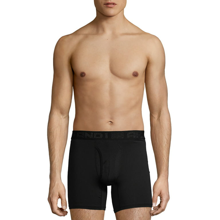AND1 Men's Underwear - 6 Pack Performance Compression Boxer Briefs