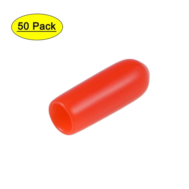 Protectores de rosca Uxcell tapa final vinilo rojo 50 piezas 0.16"