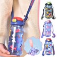 thumbnail image 3 of SharkTRUE 550ml Children Cartoon Plastic Cup With Straw Anti-falling Kids Water Bottle Childrens Cup A8t6, 3 of 8