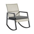 thumbnail image 1 of Walker Edison Modern Rattan Patio Rocker with Cushion in Gray, 1 of 4