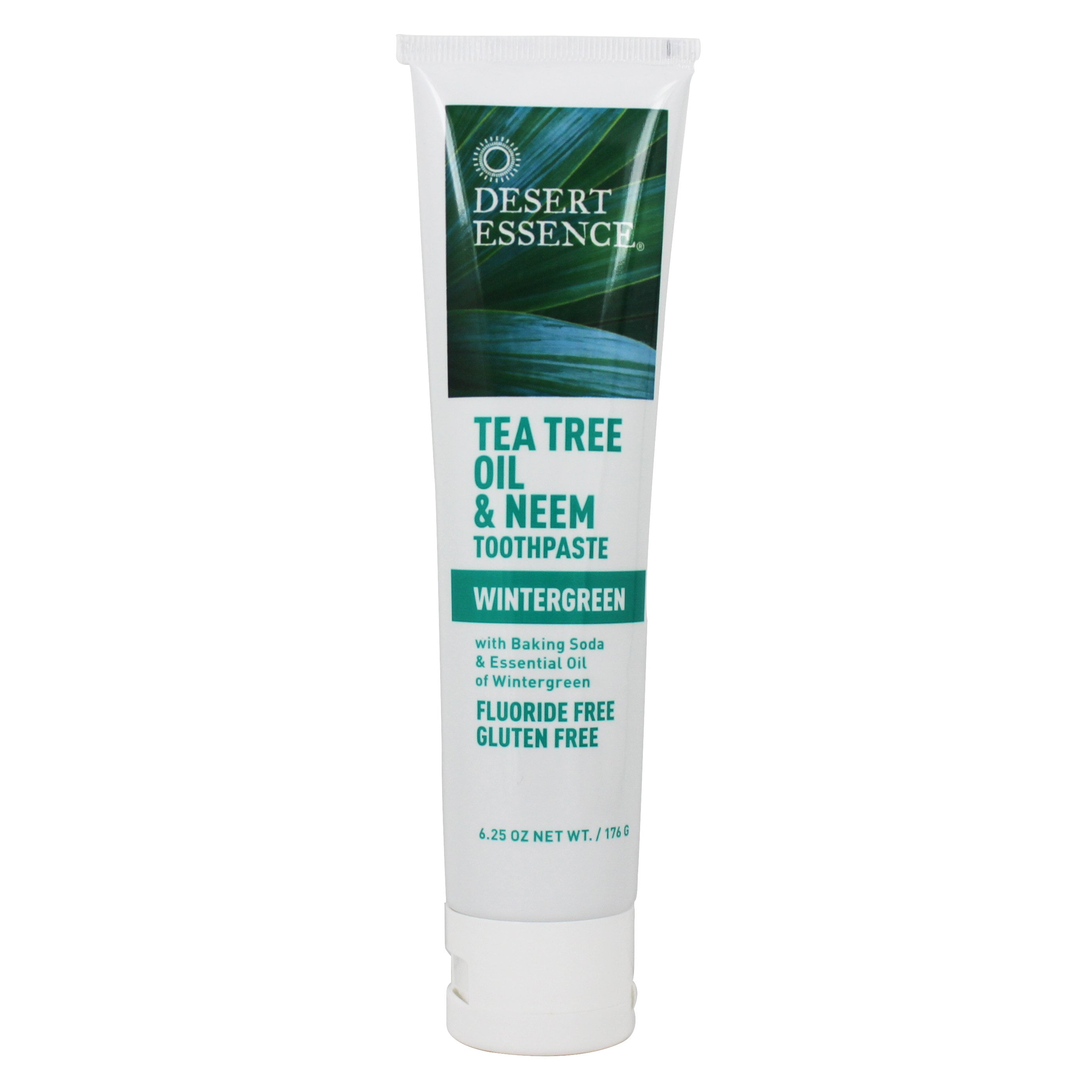 Desert Essence - Dentifrice Naturel à l'Huile d'Arbre à Thé & Neem avec Bicarbonate de Soude Wintergreen - 6.25 fl. oz