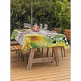 thumbnail image 3 of Outdoor Tablecloth with Umbrella Hole for Patio/Picnic/Party/Camping, Farmhouse Sunflowers Waterproof Table Cloth Rectangle Table Cover Washable, Country Cow Black Plaid Checkered (60"x 120"), 3 of 8