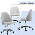 thumbnail image 4 of Home Office Chair, Armless Mid Back Fabric Upholstered Desk Chair with Wheels Adjustable Swivel Vanity Chair for Bedroom,Living Room, Gray, 4 of 8