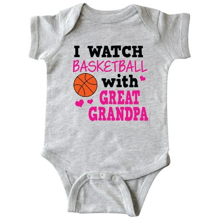 

Inktastic I Watch Basketball with Great Grandpa Gift Baby Girl Bodysuit