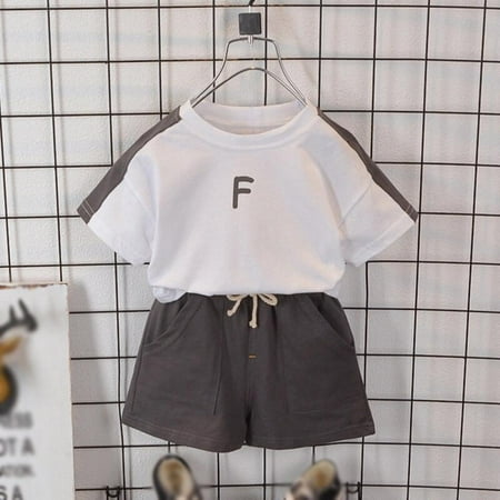 

Clearance! Kids Baby Boys Summer Clothes Set Letter Printed T Shirt + Shorts 2pcs Tracksuit Children Boy Sports Clothing Set