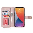 thumbnail image 7 of ELEHOLD Luxury Wallet Case for iPhone 12 Pro /iPhone 12 (6.1") Card Slots Zipper Purse Stand Function with Crossbody Strap Wrist Strap PU Leather Shockproof Case for iPhone 12 Pro / 12,Rosegold, 7 of 7