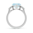 thumbnail image 2 of ANGARA Natural 1.8 ct Aquamarine and Diamond Three Stone Engagement Ring in 925 Sterling Silver for Women (Size-9mm) | March Birthstone, Anniversary, Jewelry Gift for Women | Natural Aquamarine Ring, 2 of 10
