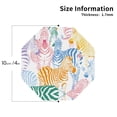 thumbnail image 2 of Honeii Zebra Colourful print Leather Coaster Set of 4, ideal for safeguarding your furniture from drinks spills and effortless cleanup-Octagon, 2 of 6