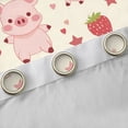 thumbnail image 4 of jejeloiu Red Sweet Strawberry Black Out Curtains,Pink Cartoon Pig Curtains Pack of 2 (42x63 Each) For Girls Kids, 4 of 6
