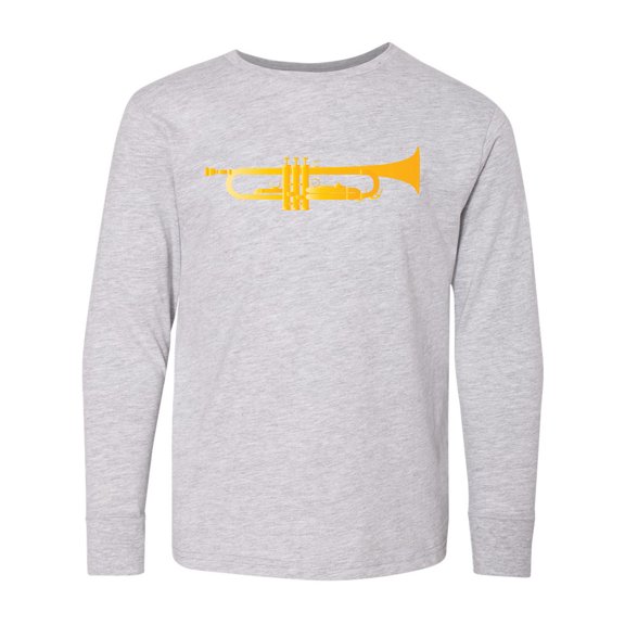 Inktastic Trumpet Gold Brass Music Instrument Long Sleeve Youth T-Shirt