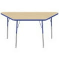 thumbnail image 3 of ECR4Kids 30in x 60in Trapezoid Everyday T-Mold Adjustable Activity Table Maple/Blue - Standard Swivel, 3 of 4