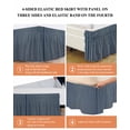 thumbnail image 6 of Navy Blue Striped Wrap Around Bed Skirts for Queen Bed 16" Drop, Bed Skirt with Adjustable Elastic Belt Dust Ruffle Bed Valance for Bedroom Hotel Luxury Modern Abstract Art Aesthetics Bed Frame Cover, 6 of 7