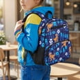 thumbnail image 3 of Jeiento Dinosaur 13.5 Inch Kids Backpack for Toddler Preschool, Football Lightweight School Bag for Boys 2-5, Blue Bookbag with Adjustable Shoulder Straps, 3 of 7