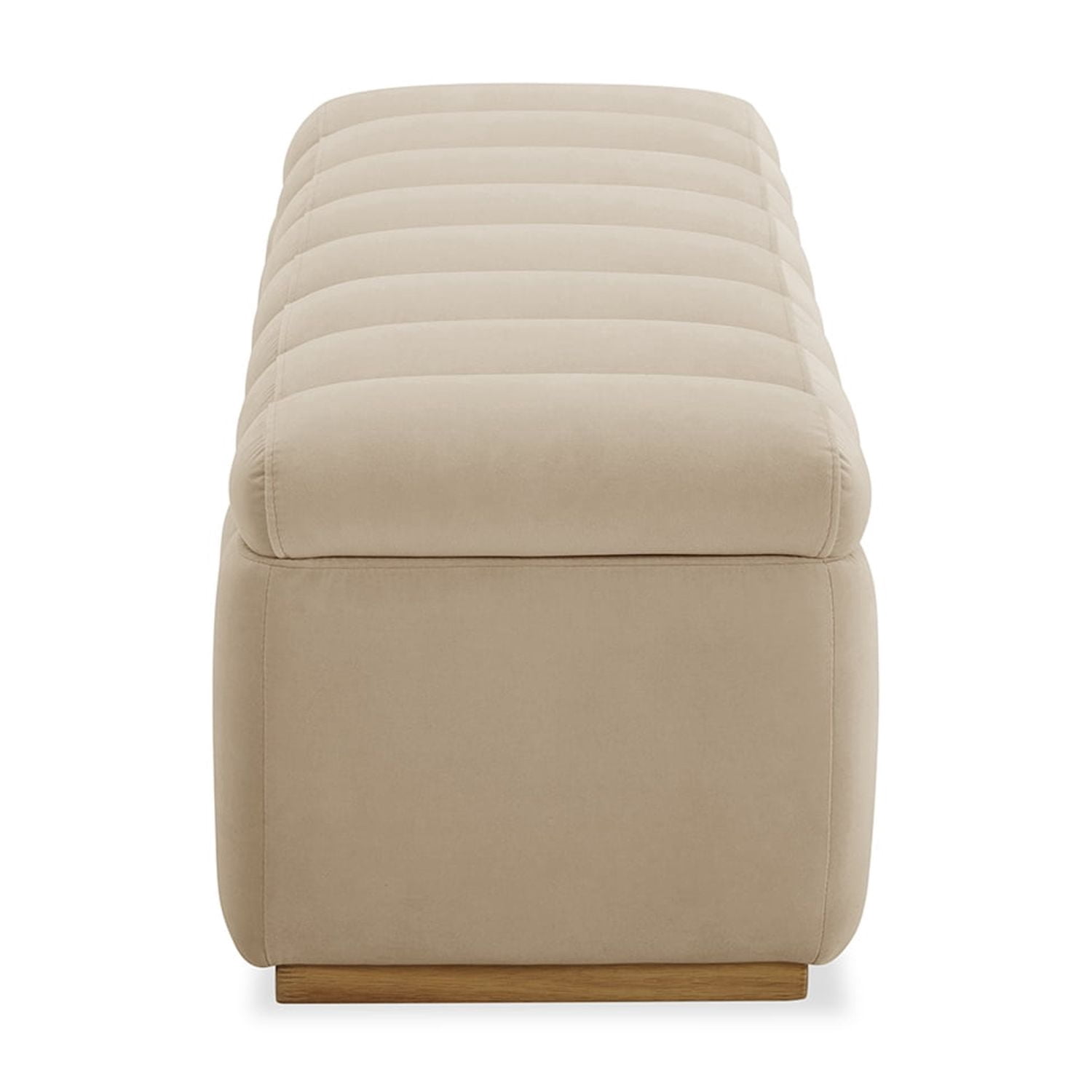 Better Homes & Gardens Lillian Channel Tufted Storage Bench, 47.24 in, Beige Velvet