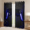 thumbnail image 2 of Feelyou 3D Navy Gamepad Curtains Pack of 2 (42x84 Each) for Boy, Video Games Controller Curtains Blackout, Neon Gradient Honeycomb Bedroom Curtains, Window Curtains Decor, 2 of 6