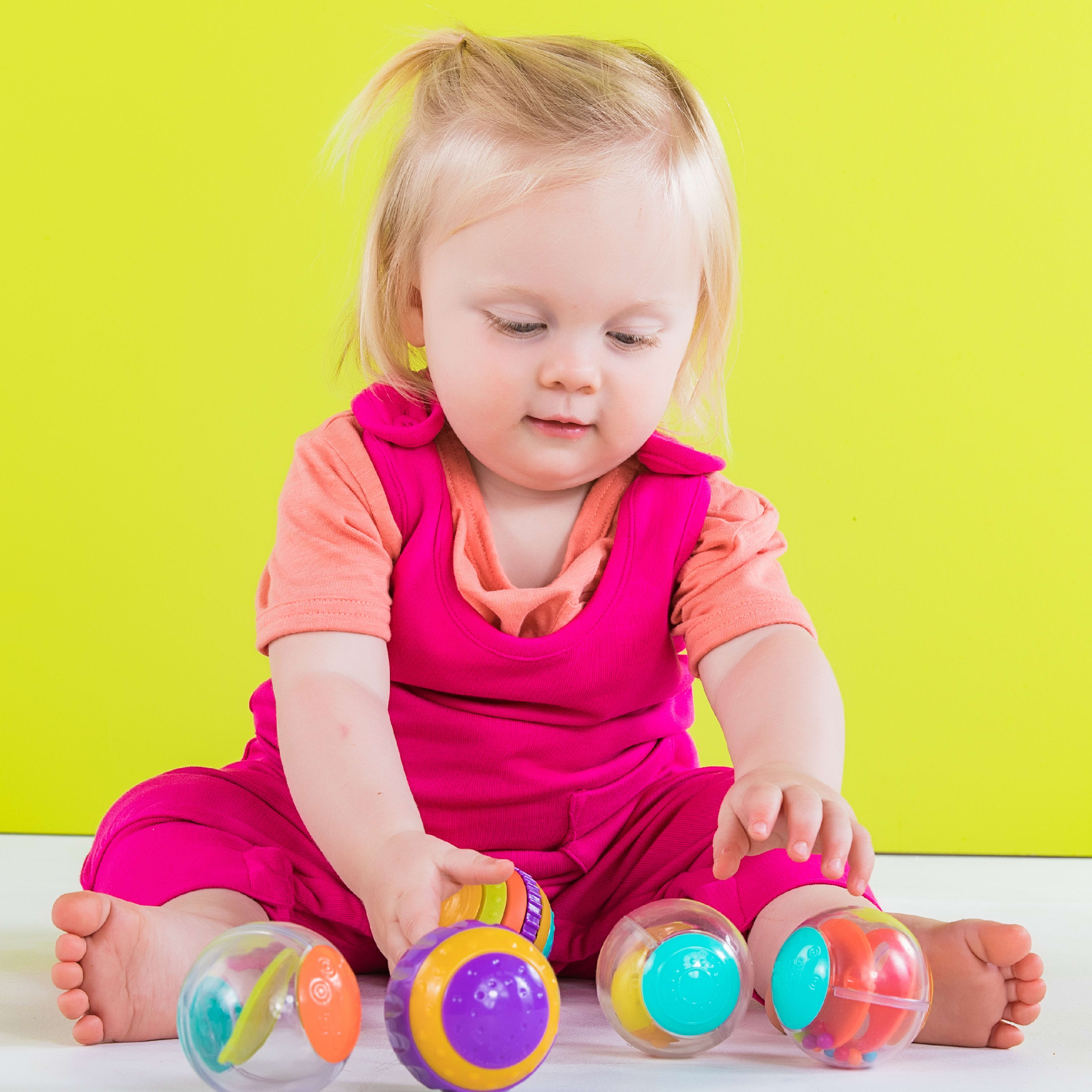 Bright Starts Shake & Spin Activity Balls Toy and Baby Rattle, Age 6 months + - image 4 of 7