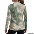 thumbnail image 3 of Xoenoiee Pine Tree Mountain Waterfall Print Women's V-Neck Golf Shirts Lightweight Collared Top Long Sleeve Polo Shirts Soft and Breathable for Tennis Pickleball Casual Office Running, Size XS, 3 of 7