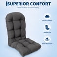 thumbnail image 4 of Garvee 48.4x19.7x4 in High Back Thick Adirondack Cushion Set of 2 with Ties, Water-Resistant, Gray, 4 of 8